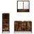 Set mobilier de baie, 3 piese, stejar fumuriu, lemn prelucrat GartenMobel Dekor