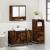Set mobilier de baie, 3 piese, stejar fumuriu, lemn prelucrat GartenMobel Dekor