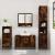 Set mobilier de baie, 3 piese, stejar fumuriu, lemn prelucrat GartenMobel Dekor