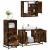 Set mobilier de baie, 3 piese, stejar fumuriu, lemn prelucrat GartenMobel Dekor