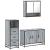 Set mobilier de baie, 3 piese, gri sonoma, lemn prelucrat GartenMobel Dekor