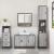 Set mobilier de baie, 3 piese, gri sonoma, lemn prelucrat GartenMobel Dekor