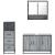 Set mobilier de baie, 3 piese, gri sonoma, lemn prelucrat GartenMobel Dekor