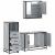 Set mobilier de baie, 3 piese, gri sonoma, lemn prelucrat GartenMobel Dekor