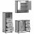 Set mobilier de baie, 3 piese, gri sonoma, lemn prelucrat GartenMobel Dekor