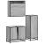 Set mobilier de baie, 3 piese, gri sonoma, lemn prelucrat GartenMobel Dekor