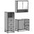 Set mobilier de baie, 3 piese, gri sonoma, lemn prelucrat GartenMobel Dekor