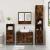Set mobilier de baie, 3 piese, stejar fumuriu, lemn prelucrat GartenMobel Dekor
