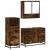 Set mobilier de baie, 3 piese, stejar fumuriu, lemn prelucrat GartenMobel Dekor