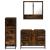 Set mobilier de baie, 3 piese, stejar fumuriu, lemn prelucrat GartenMobel Dekor