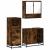 Set mobilier de baie, 3 piese, stejar fumuriu, lemn prelucrat GartenMobel Dekor