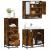 Set mobilier de baie, 3 piese, stejar fumuriu, lemn prelucrat GartenMobel Dekor