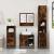 Set mobilier de baie, 3 piese, stejar fumuriu, lemn prelucrat GartenMobel Dekor