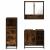 Set mobilier de baie, 3 piese, stejar fumuriu, lemn prelucrat GartenMobel Dekor