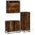 Set mobilier de baie, 3 piese, stejar fumuriu, lemn prelucrat GartenMobel Dekor
