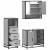 Set mobilier de baie, 3 piese, gri sonoma, lemn prelucrat GartenMobel Dekor