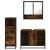 Set mobilier de baie, 3 piese, stejar fumuriu, lemn prelucrat GartenMobel Dekor