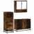 Set mobilier de baie, 3 piese, stejar fumuriu, lemn prelucrat GartenMobel Dekor