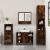 Set mobilier de baie, 3 piese, stejar fumuriu, lemn prelucrat GartenMobel Dekor