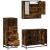 Set mobilier de baie, 3 piese, stejar fumuriu, lemn prelucrat GartenMobel Dekor