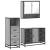 Set mobilier de baie, 3 piese, gri sonoma, lemn prelucrat GartenMobel Dekor