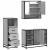 Set mobilier de baie, 3 piese, gri sonoma, lemn prelucrat GartenMobel Dekor