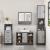 Set mobilier de baie, 3 piese, gri sonoma, lemn prelucrat GartenMobel Dekor
