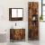 Set mobilier de baie, 3 piese, stejar fumuriu, lemn prelucrat GartenMobel Dekor
