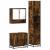 Set mobilier de baie, 3 piese, stejar fumuriu, lemn prelucrat GartenMobel Dekor