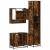 Set mobilier de baie, 3 piese, stejar fumuriu, lemn prelucrat GartenMobel Dekor