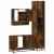 Set mobilier de baie, 3 piese, stejar fumuriu, lemn prelucrat GartenMobel Dekor