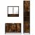 Set mobilier de baie, 3 piese, stejar fumuriu, lemn prelucrat GartenMobel Dekor