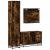 Set mobilier de baie, 3 piese, stejar fumuriu, lemn prelucrat GartenMobel Dekor