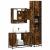 Set mobilier de baie, 3 piese, stejar fumuriu, lemn prelucrat GartenMobel Dekor