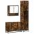 Set mobilier de baie, 3 piese, stejar fumuriu, lemn prelucrat GartenMobel Dekor