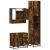 Set mobilier de baie, 3 piese, stejar fumuriu, lemn prelucrat GartenMobel Dekor