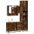 Set mobilier de baie, 3 piese, stejar fumuriu, lemn prelucrat GartenMobel Dekor