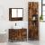 Set mobilier de baie, 3 piese, stejar fumuriu, lemn prelucrat GartenMobel Dekor
