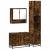 Set mobilier de baie, 3 piese, stejar fumuriu, lemn prelucrat GartenMobel Dekor