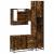 Set mobilier de baie, 3 piese, stejar fumuriu, lemn prelucrat GartenMobel Dekor