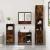 Set mobilier de baie, 3 piese, stejar fumuriu, lemn prelucrat GartenMobel Dekor