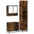 Set mobilier de baie, 3 piese, stejar fumuriu, lemn prelucrat GartenMobel Dekor