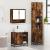 Set mobilier de baie, 3 piese, stejar fumuriu, lemn prelucrat GartenMobel Dekor