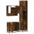Set mobilier de baie, 3 piese, stejar fumuriu, lemn prelucrat GartenMobel Dekor