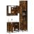 Set mobilier de baie, 3 piese, stejar fumuriu, lemn prelucrat GartenMobel Dekor