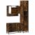 Set mobilier de baie, 3 piese, stejar fumuriu, lemn prelucrat GartenMobel Dekor