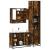 Set mobilier de baie, 3 piese, stejar fumuriu, lemn prelucrat GartenMobel Dekor