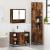 Set mobilier de baie, 3 piese, stejar fumuriu, lemn prelucrat GartenMobel Dekor