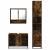 Set mobilier de baie, 3 piese, stejar fumuriu, lemn prelucrat GartenMobel Dekor