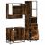 Set mobilier de baie, 3 piese, stejar fumuriu, lemn prelucrat GartenMobel Dekor